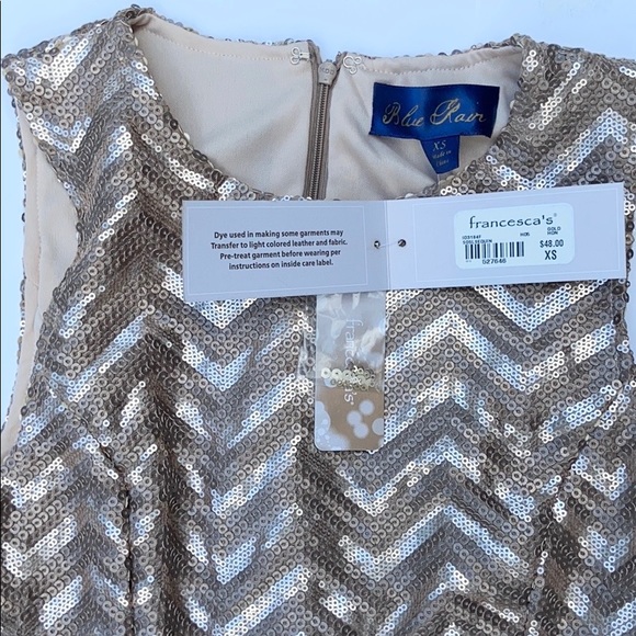 Francesca’s Chevron Sequin Bronze/Pink Dress - Picture 7 of 7